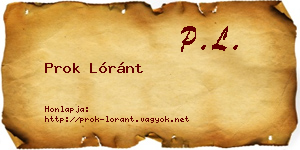 Prok Lóránt névjegykártya