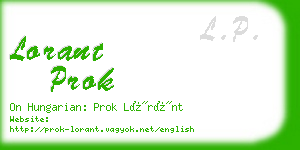 lorant prok business card